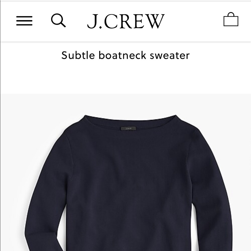 J crew wool blend “ subtle boat neck” sweater.